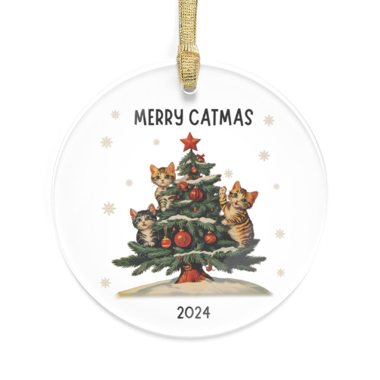 Cat Chritmas Acrylic Ornaments, Christmas Decoration for Cat Lovers, Pet Lovers