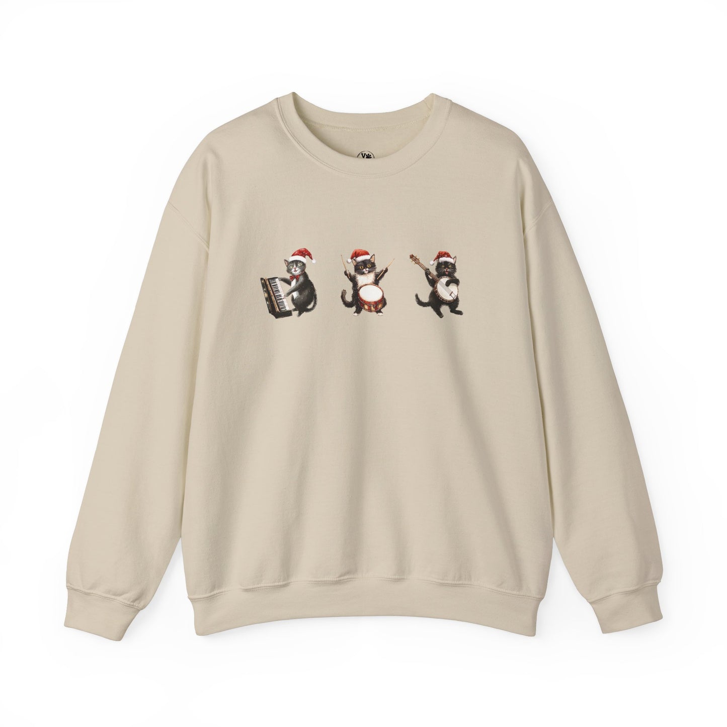 Christmas Cat Music Instruments Sweatshirt, Christmas Gift For Cat Lovers, Music Lovers, Cat Owners Clothes, Winter Cat Clothes