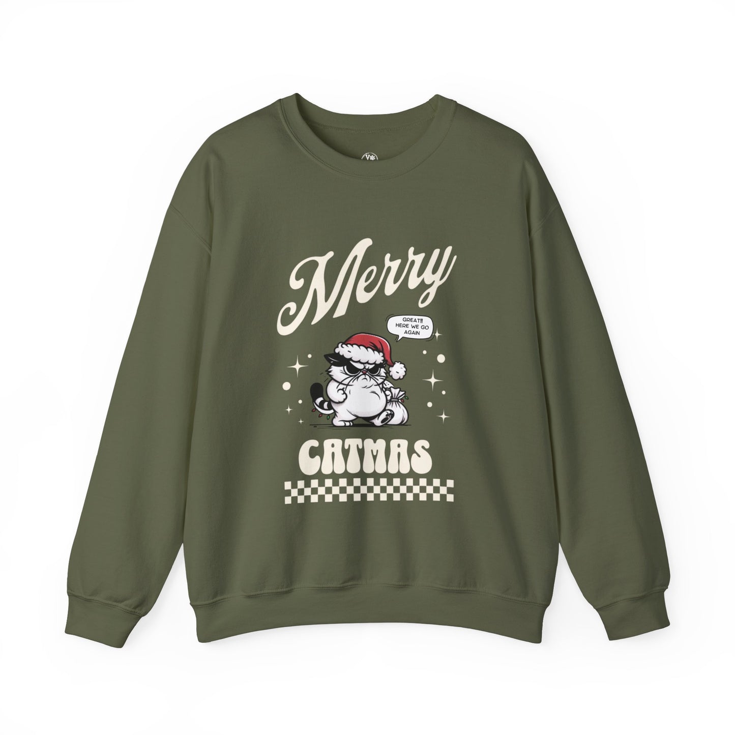 Funny Cat Christmas Sweatshirt, Cute Holiday Gift, Cat Lover Jumper, Cat Graphic Pullover, Festive Winter Clothing