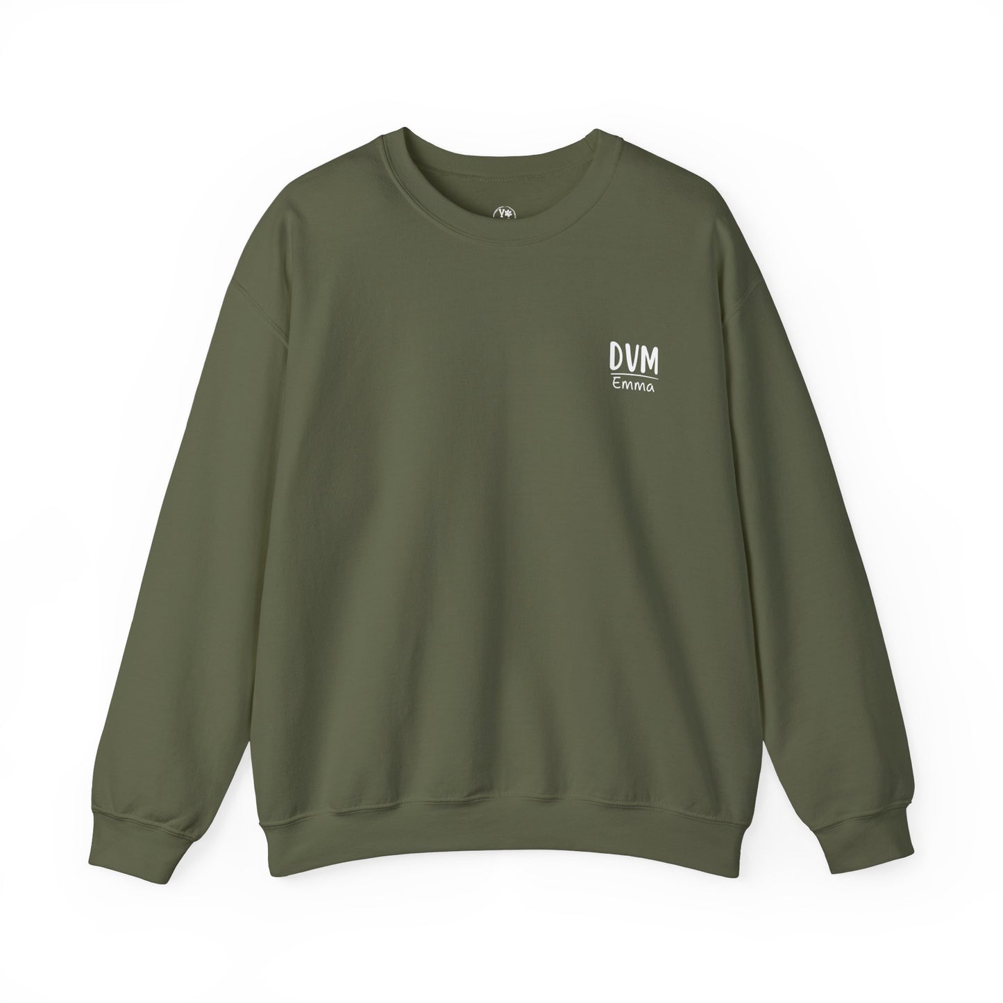 Personalized Funny DVM Crewneck Back-printed Sweatshirt, Gift For Veterinarians, Veterinary Student Sweatshirt