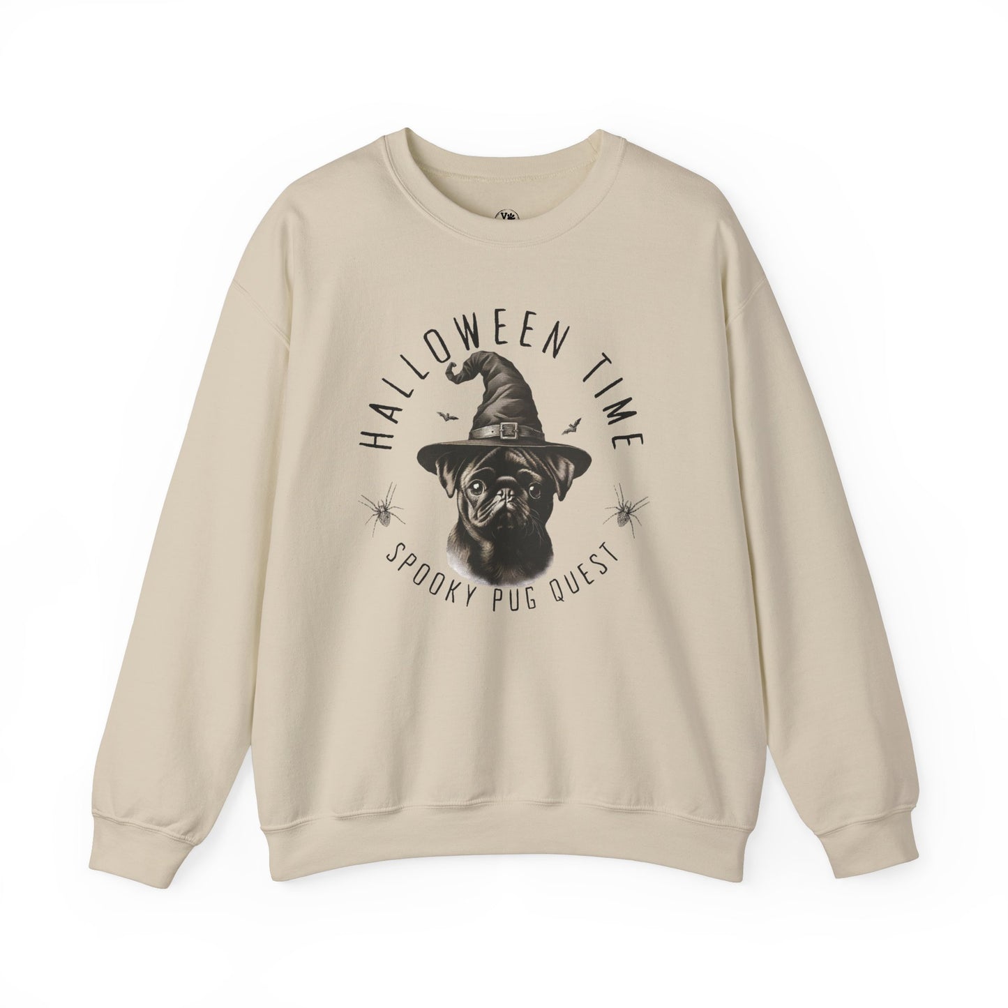 Halloween Spooky Pug Sweatshirt, Gift For Pug Lovers, Pug Owners Vintage Sweatshirt for Dog Lovers Clothes