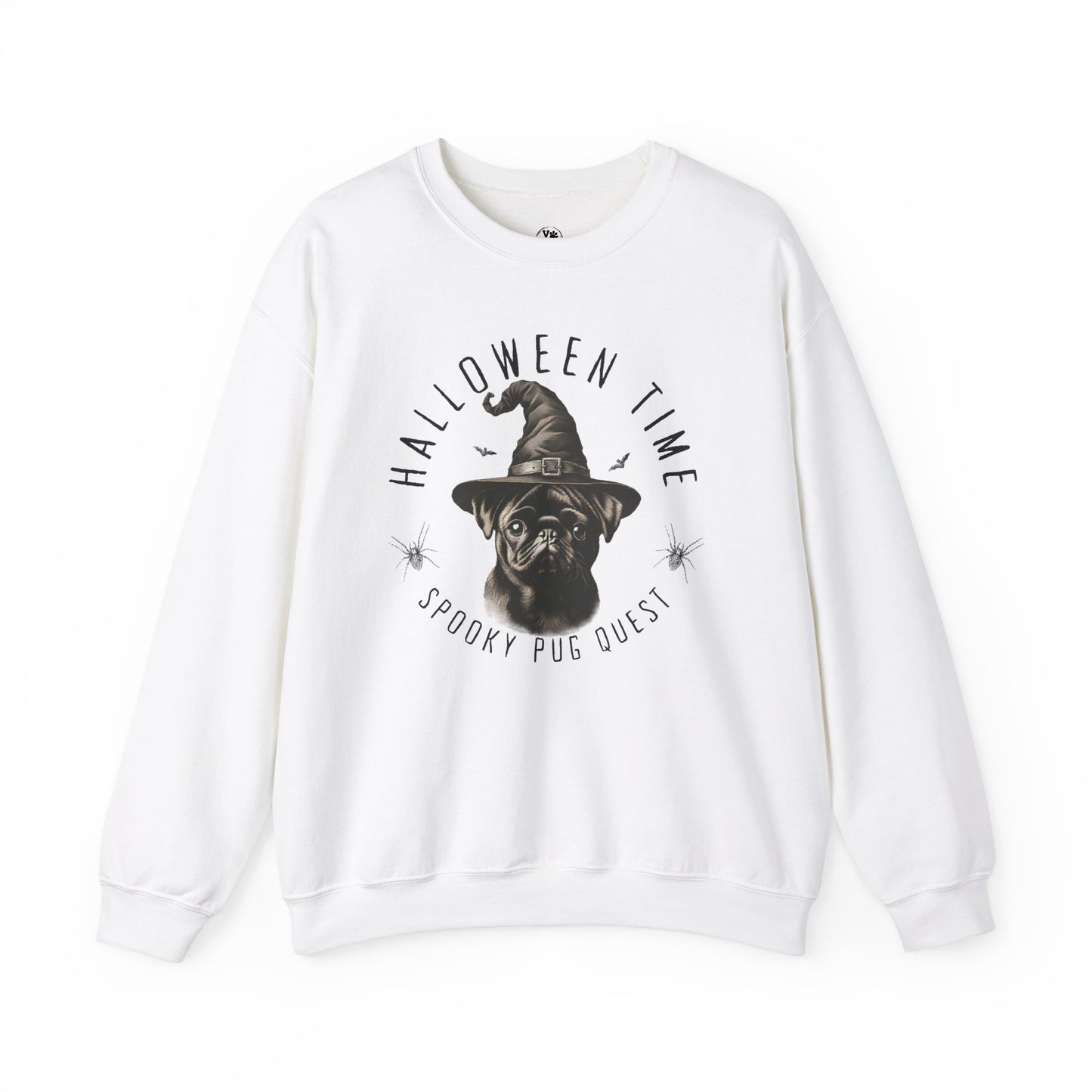 Halloween Spooky Pug Sweatshirt, Gift For Pug Lovers, Pug Owners Vintage Sweatshirt for Dog Lovers Clothes