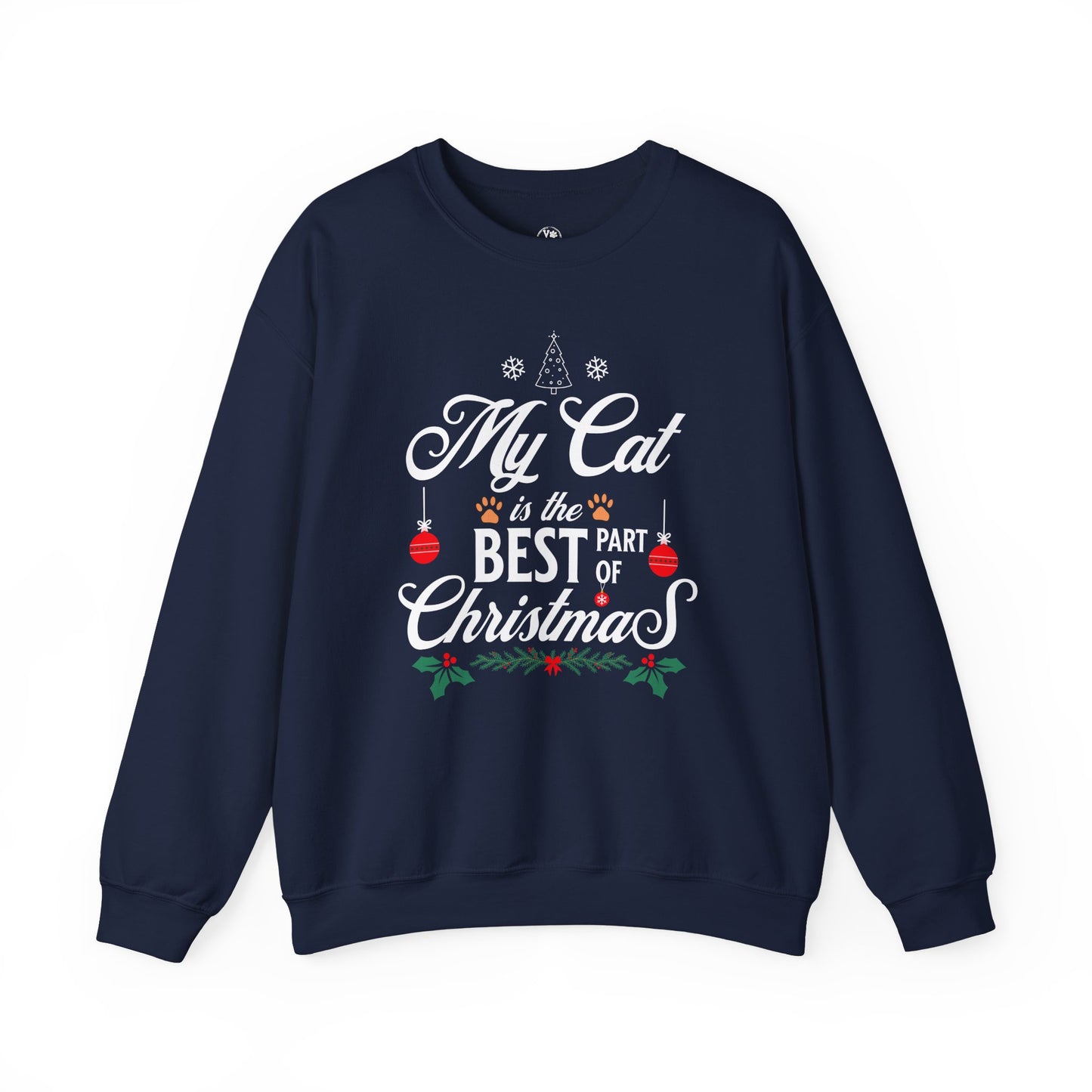 Cat Christmas Sweatshirt, Unisex Heavy Blend Crewneck, Cute Holiday Jumper, Pet Owner Gift, Funny Xmas Pullover, Winter Apparel