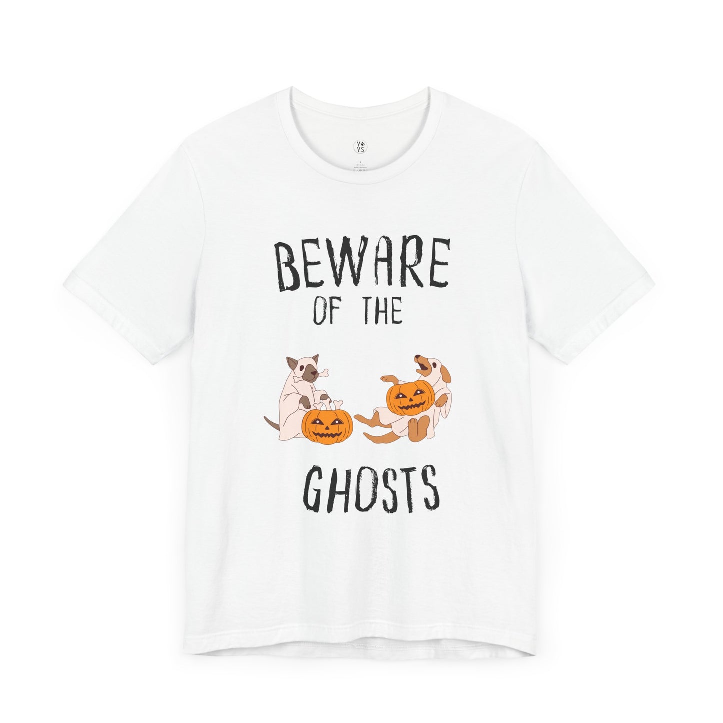 Beware of the ghosts Halloween T-Shirt, Halloween Shirt Gift for Dog Lovers, Dog Ghost Tee