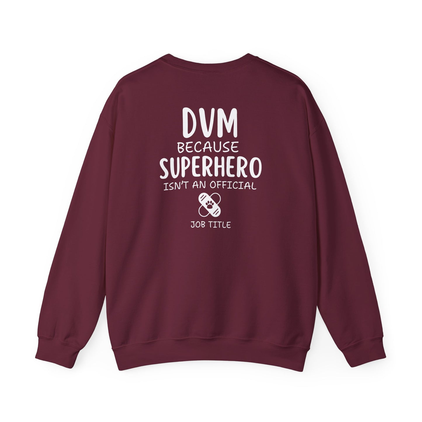 Personalized Funny DVM Crewneck Back-printed Sweatshirt, Gift For Veterinarians, Veterinary Student Sweatshirt