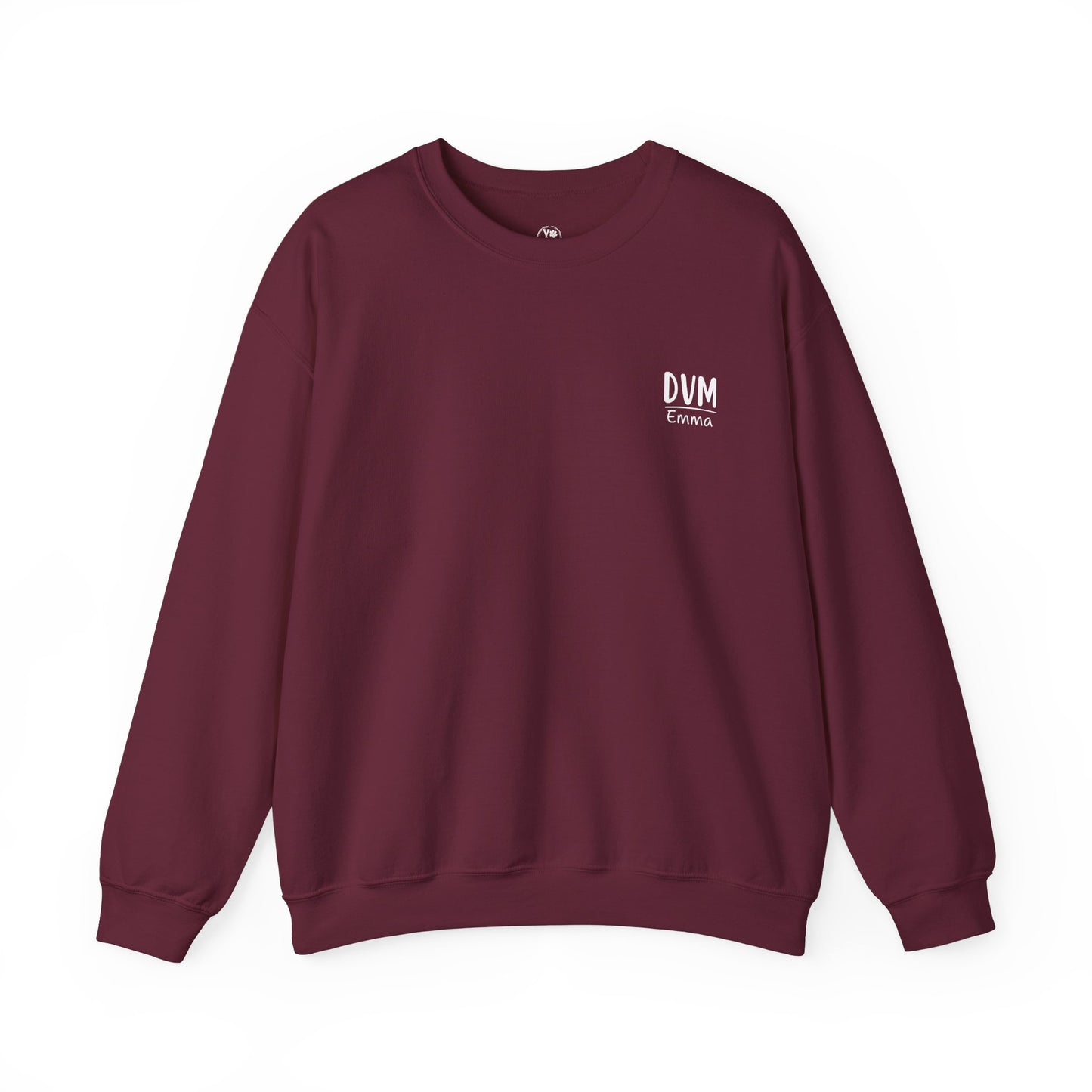 Personalized Funny DVM Crewneck Back-printed Sweatshirt, Gift For Veterinarians, Veterinary Student Sweatshirt