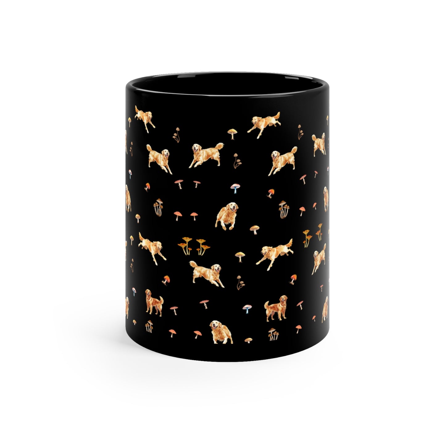 Labrador Mushroom Vintage Black Coffe Mug