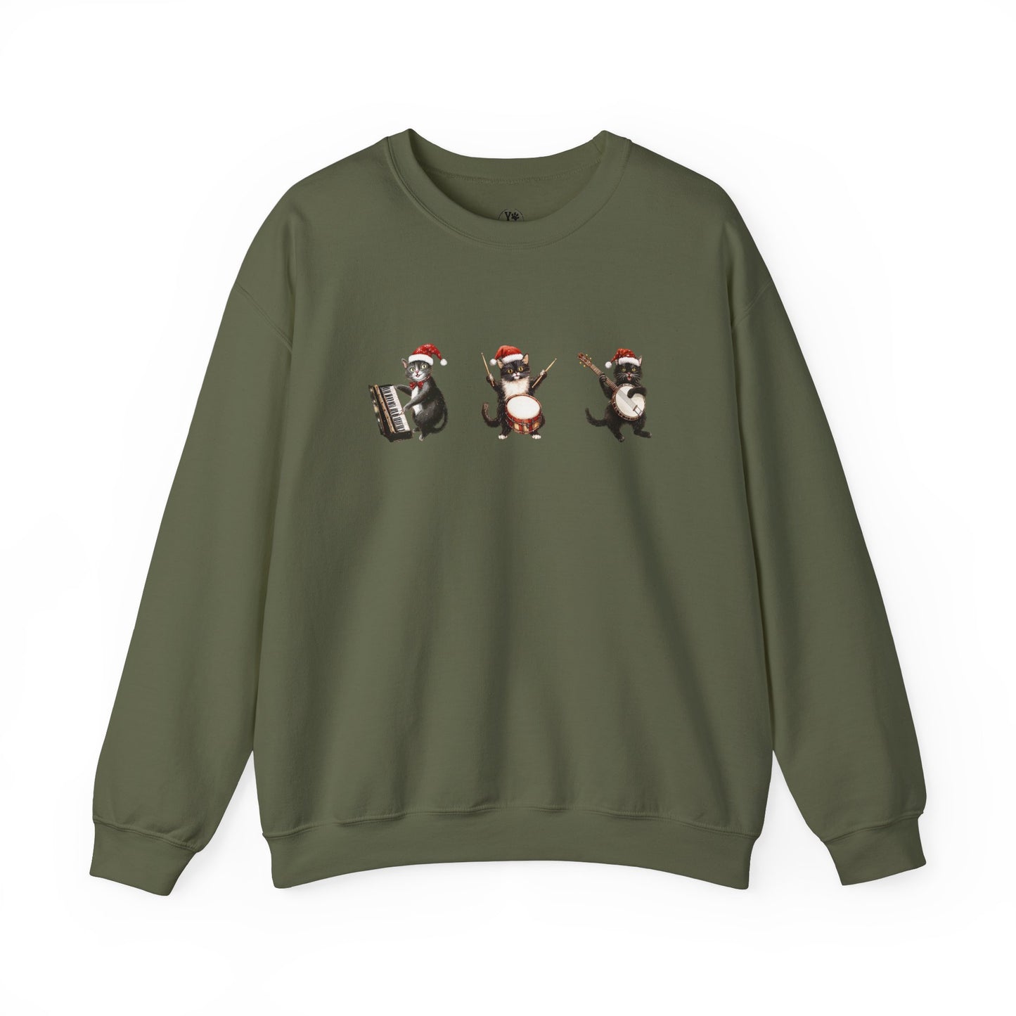Christmas Cat Music Instruments Sweatshirt, Christmas Gift For Cat Lovers, Music Lovers, Cat Owners Clothes, Winter Cat Clothes