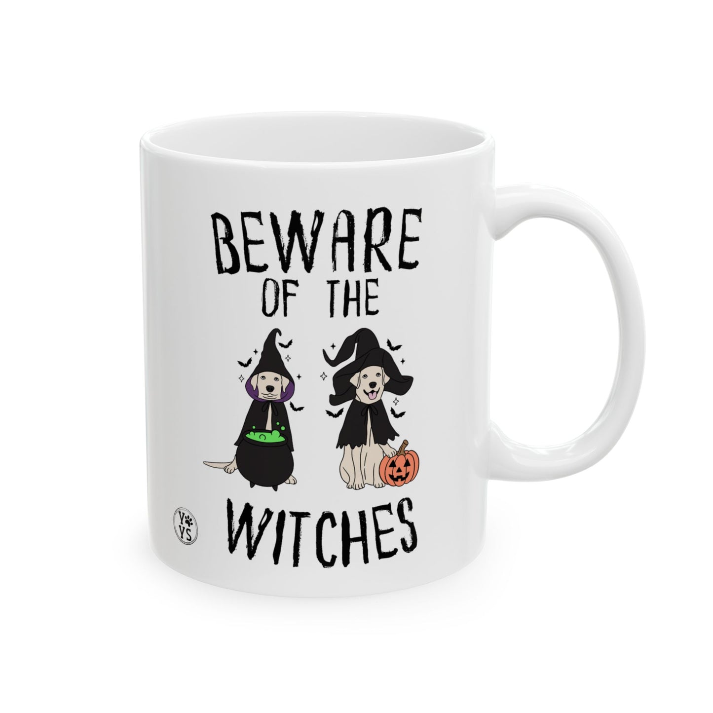 Dog Witch Halloween Ceramic Coffee Mug, Gift for Labrador Lovers, Dog Lovers, Pet Lovers, Coffee Lovers