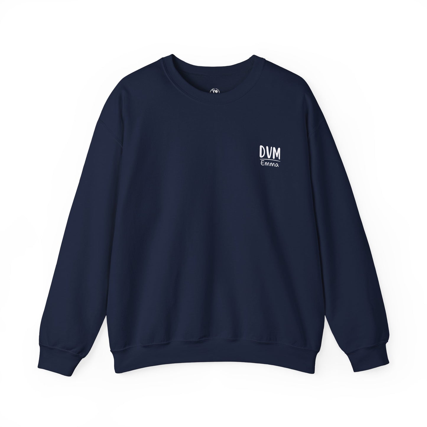 Personalized Funny DVM Crewneck Back-printed Sweatshirt, Gift For Veterinarians, Veterinary Student Sweatshirt