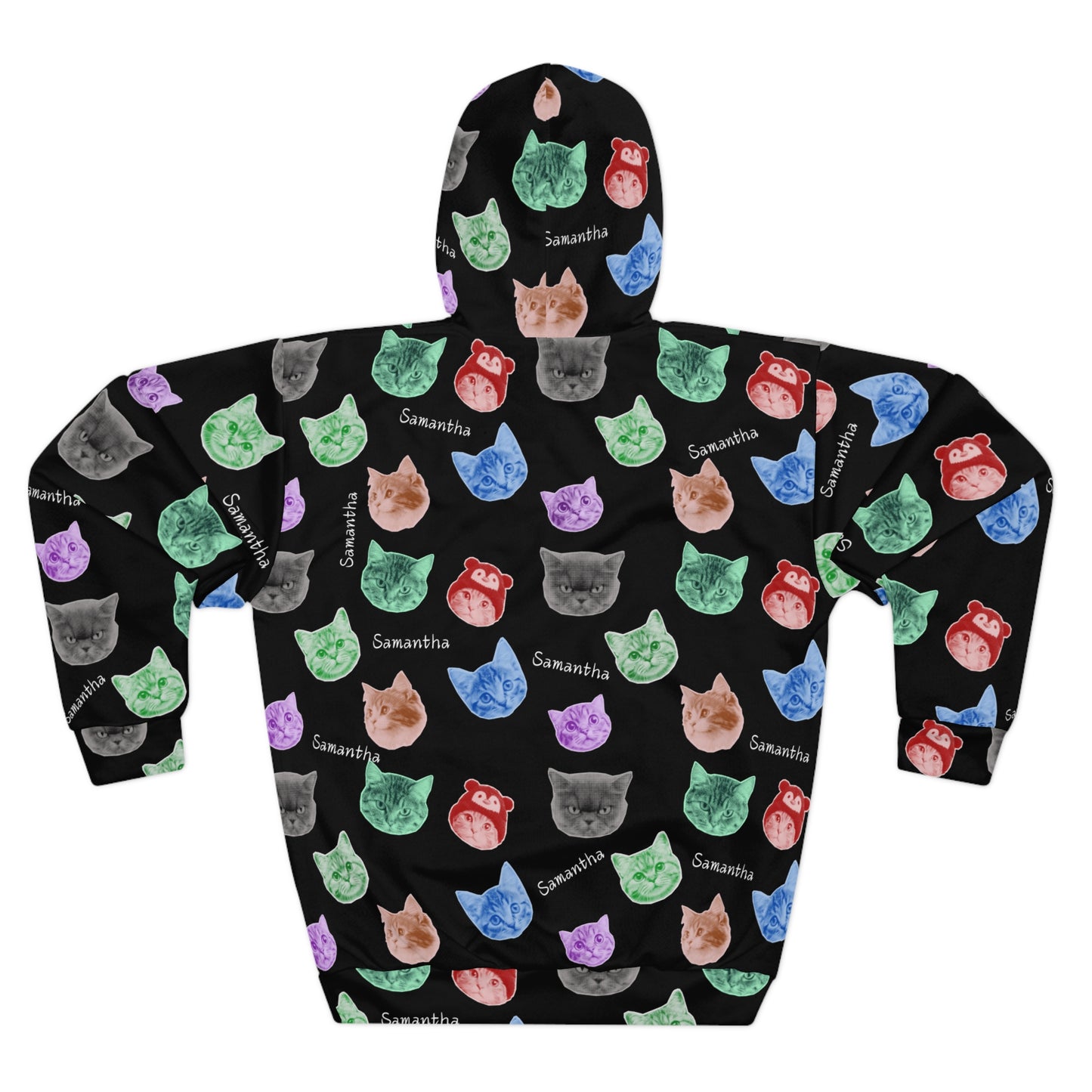 Colorful Black Retro Scrapbook Cat Lover Hoodie Personalized Sweatshirt