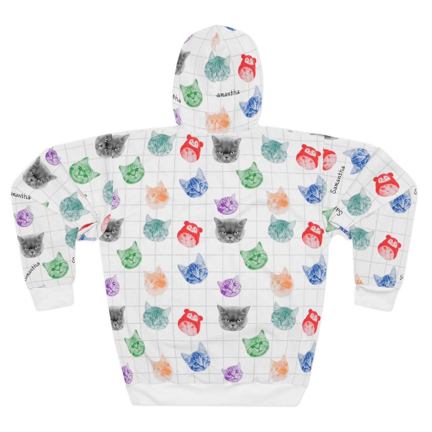 Colorful Retro Scrapbook Cat Lover Hoodie Personalized Sweatshirt