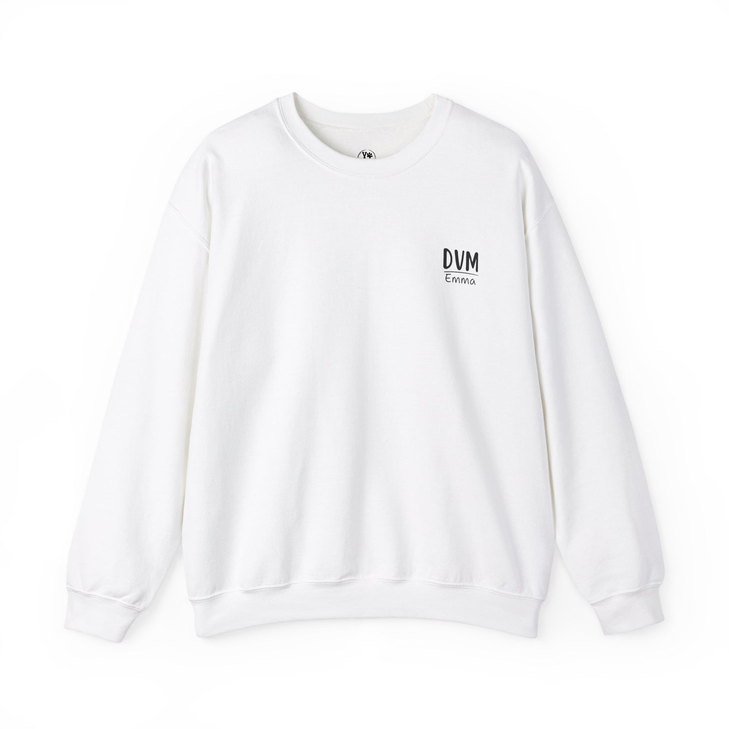 Personalized Funny DVM Crewneck Back-printed Sweatshirt, Gift For Veterinarians, Veterinary Student Sweatshirt