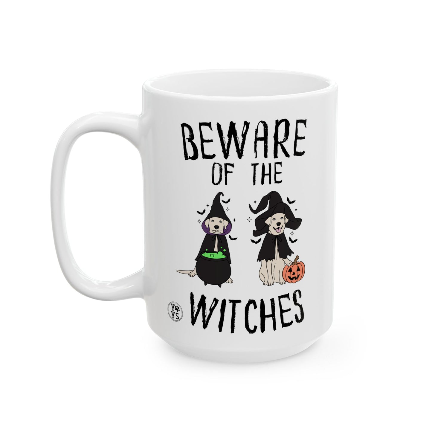 Dog Witch Halloween Ceramic Coffee Mug, Gift for Labrador Lovers, Dog Lovers, Pet Lovers, Coffee Lovers