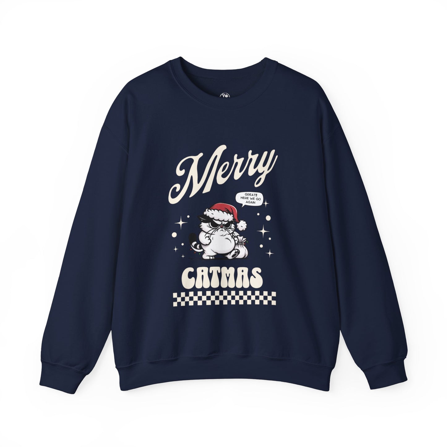 Funny Cat Christmas Sweatshirt, Cute Holiday Gift, Cat Lover Jumper, Cat Graphic Pullover, Festive Winter Clothing