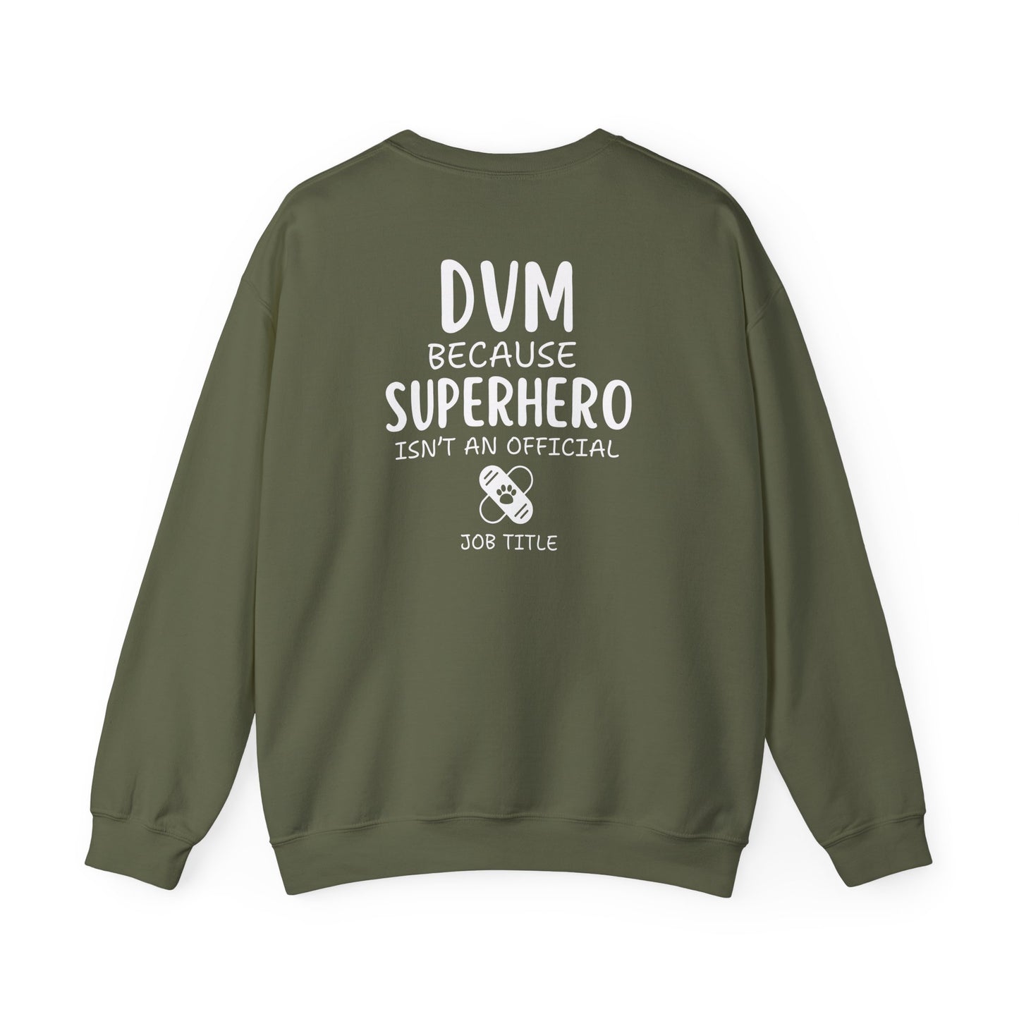 Personalized Funny DVM Crewneck Back-printed Sweatshirt, Gift For Veterinarians, Veterinary Student Sweatshirt