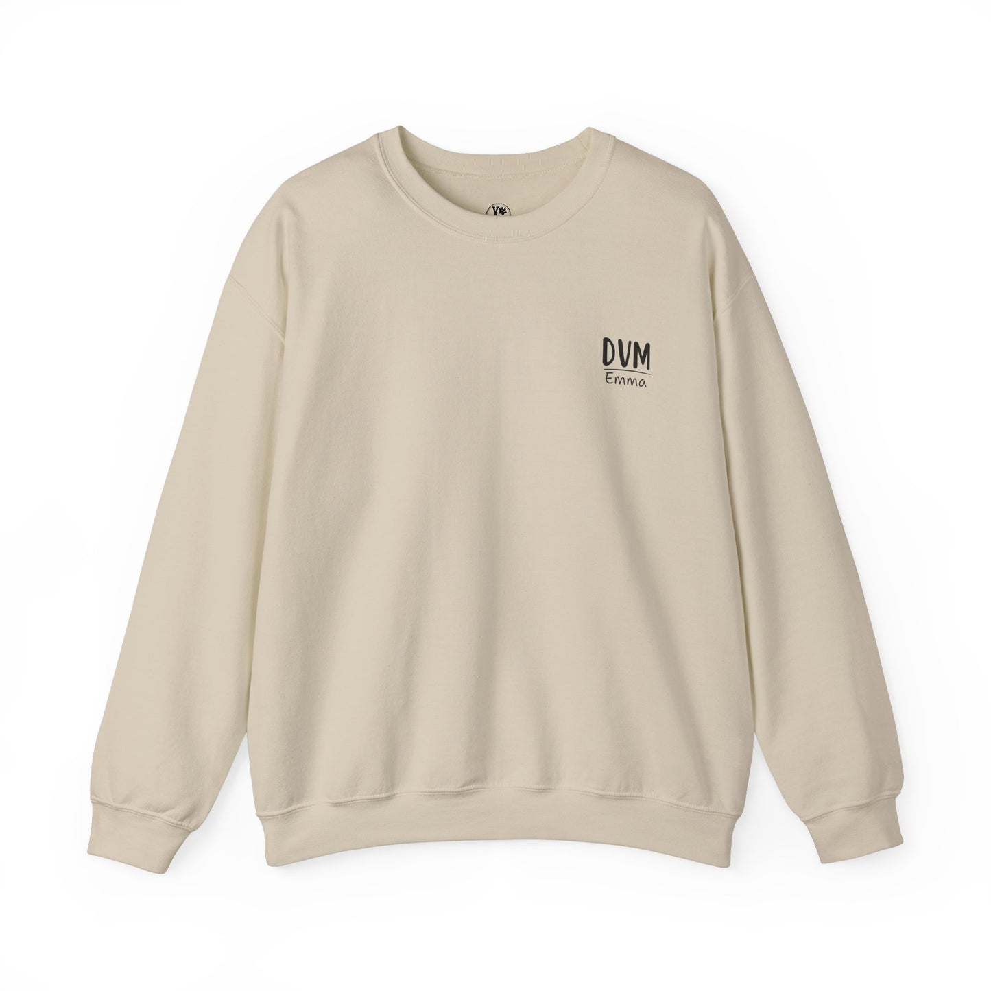 Personalized Funny DVM Crewneck Back-printed Sweatshirt, Gift For Veterinarians, Veterinary Student Sweatshirt