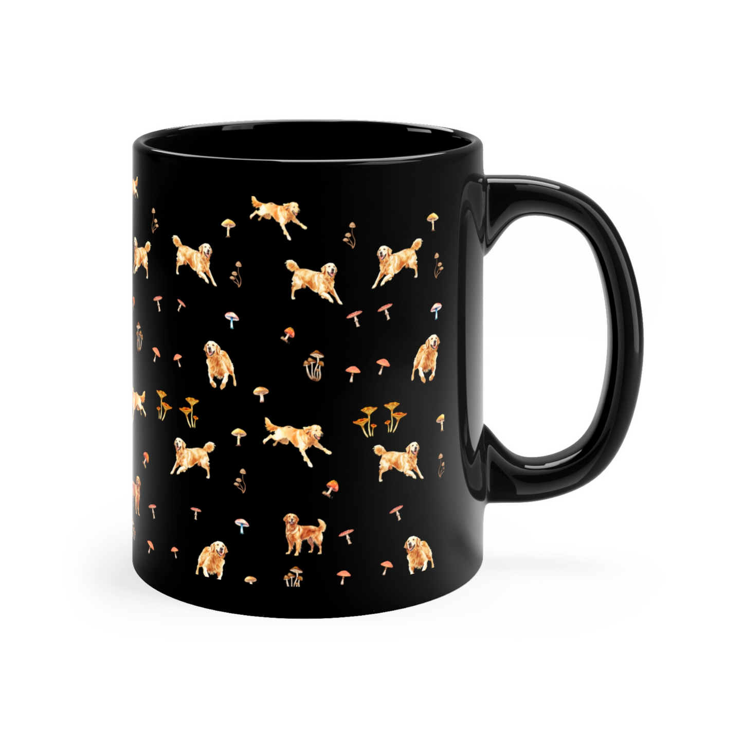 Labrador Mushroom Vintage Black Coffe Mug