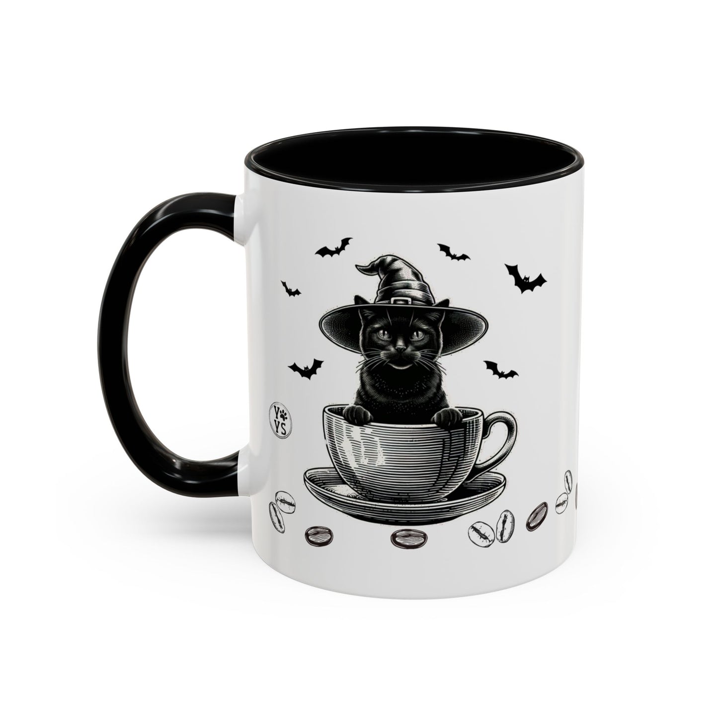 Halloween Black Cat Coffee Mug, Gift for Cat Lovers, Cat Owners, Spooky Gothic Cat Gift for Friends and Coffe Lovers, Pet Lovers