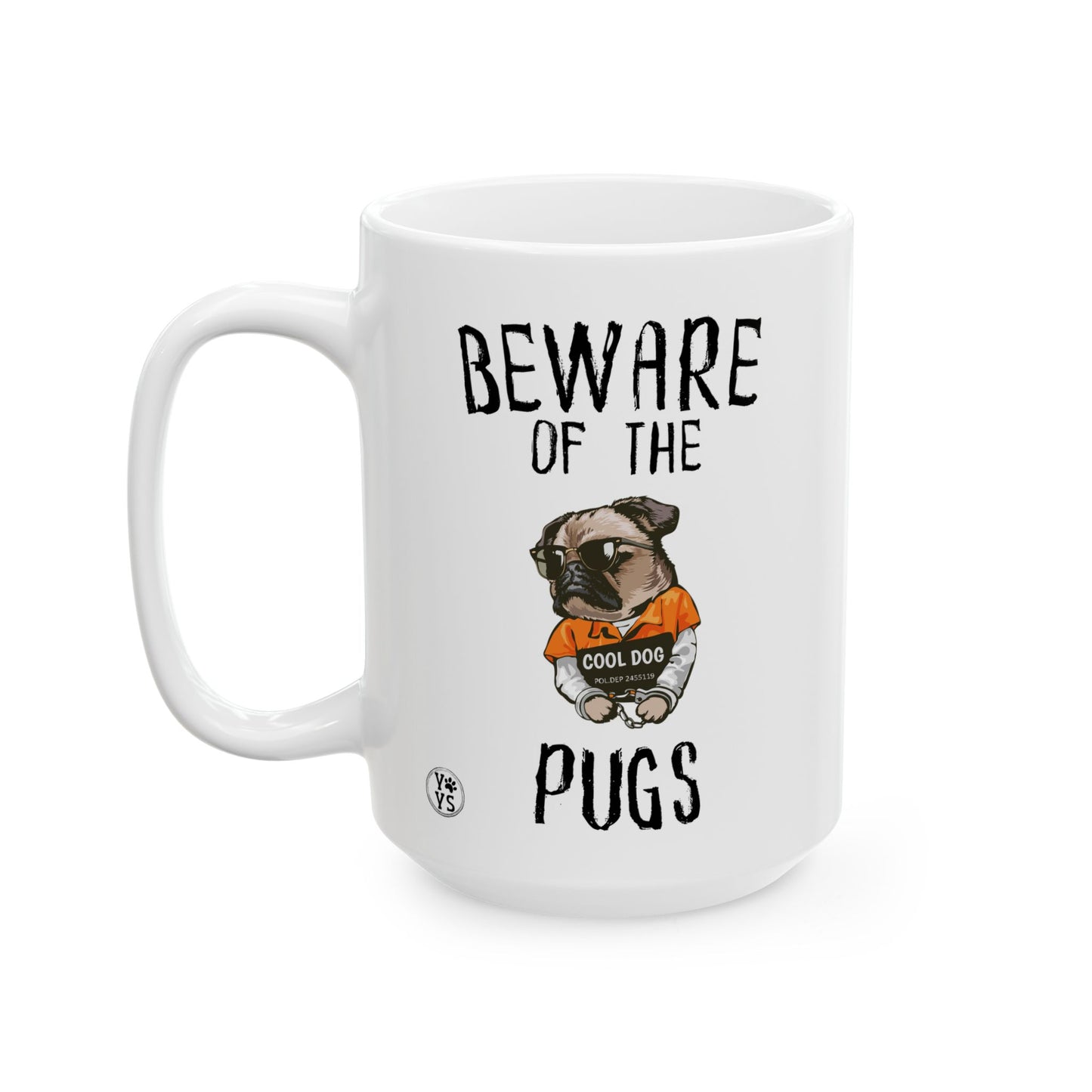 Halloween Pug Ceramic Coffee Mug, Gift for Pug Lovers, Pet Lovers, Halloween Gift for Coffee Lovers, Dog Lovers, Bewater of The Pug