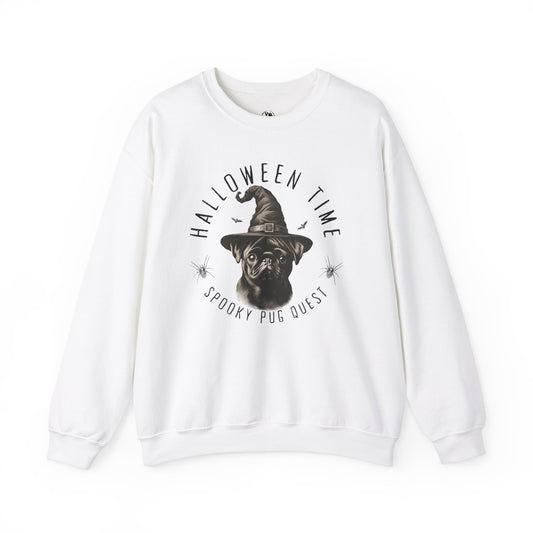 Halloween Spooky Pug Sweatshirt, Gift For Pug Lovers, Pug Owners Vintage Sweatshirt for Dog Lovers Clothes