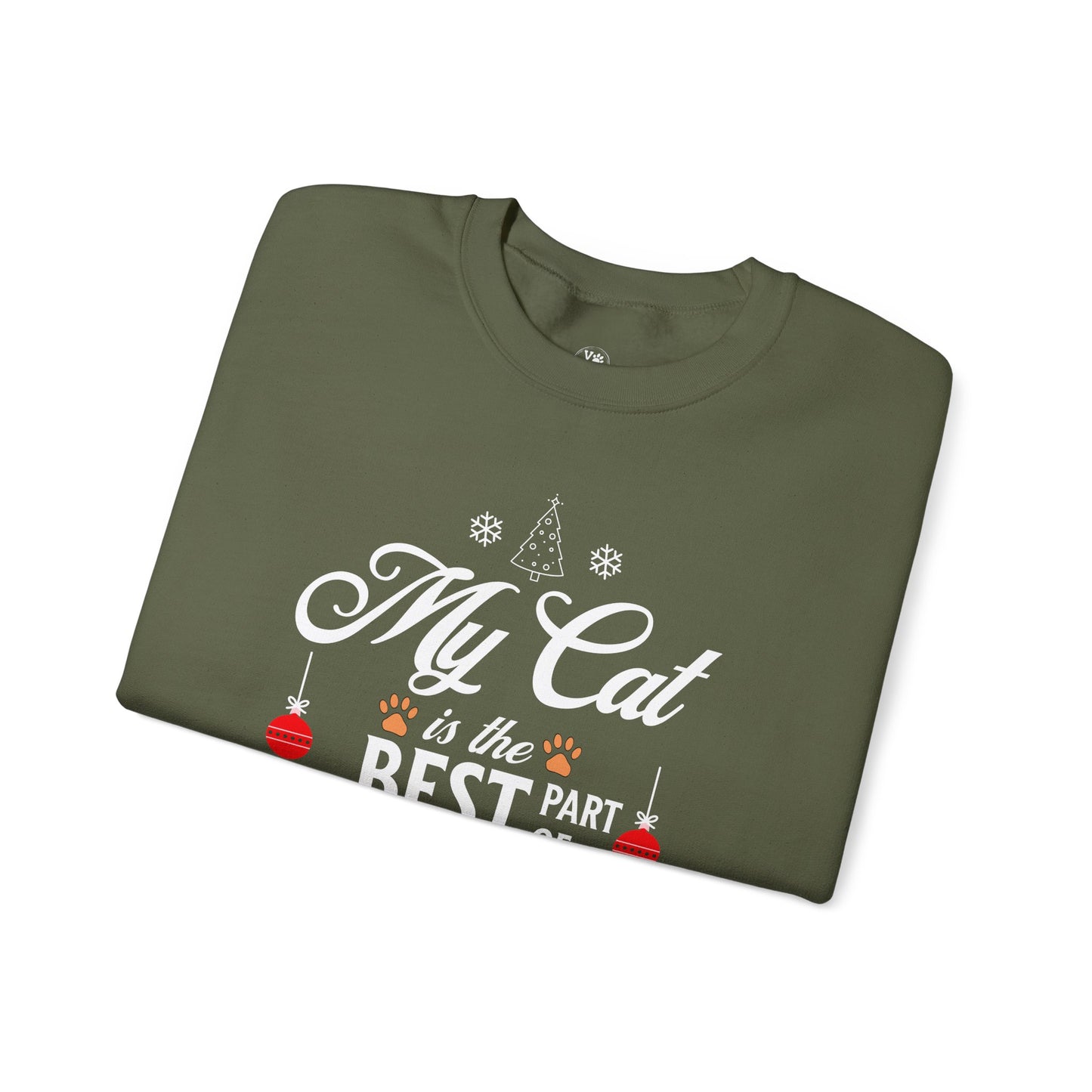 Cat Christmas Sweatshirt, Unisex Heavy Blend Crewneck, Cute Holiday Jumper, Pet Owner Gift, Funny Xmas Pullover, Winter Apparel