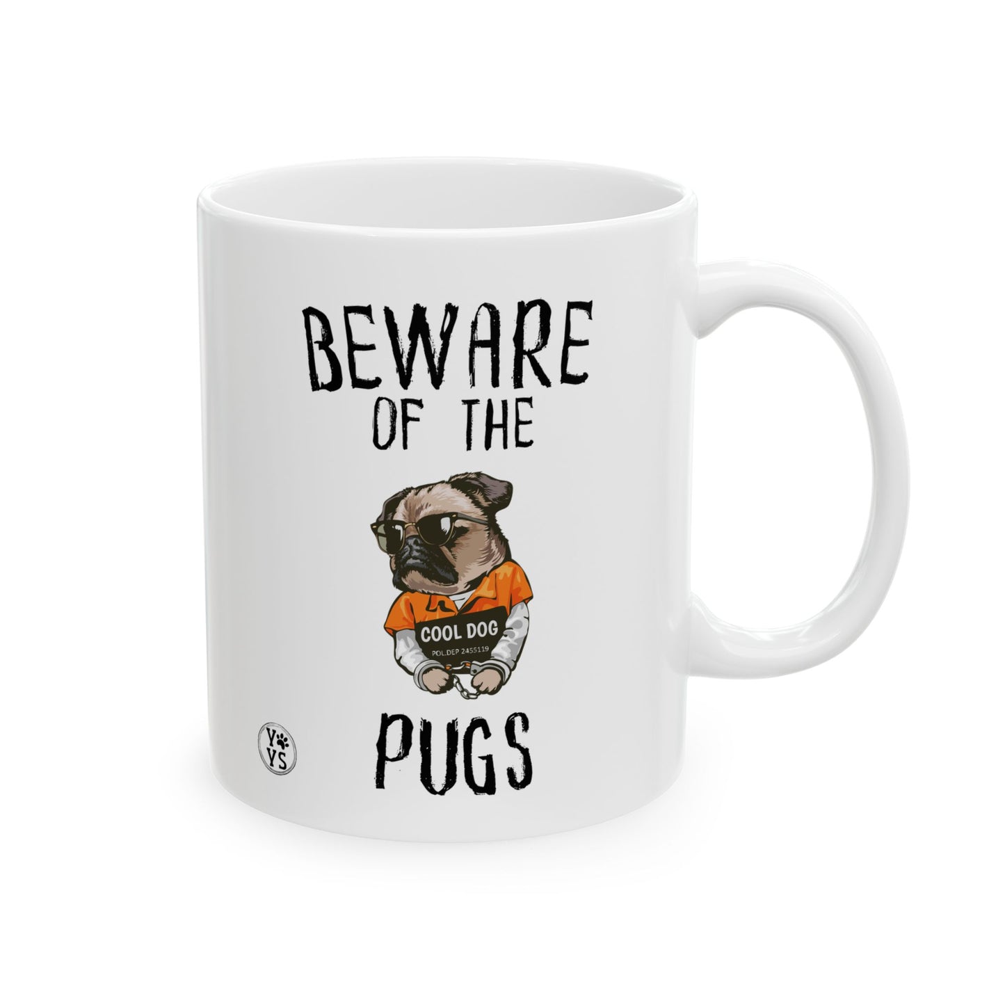 Halloween Pug Ceramic Coffee Mug, Gift for Pug Lovers, Pet Lovers, Halloween Gift for Coffee Lovers, Dog Lovers, Bewater of The Pug