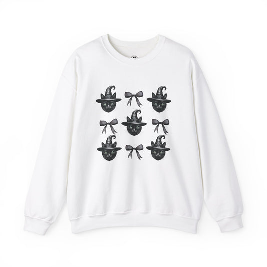 Halloween Black Gothic Cat Sweatshirt, Gift For Cat Lovers, Cat Lovers Apparel, Halloween Pets, Spooky Cat Gift