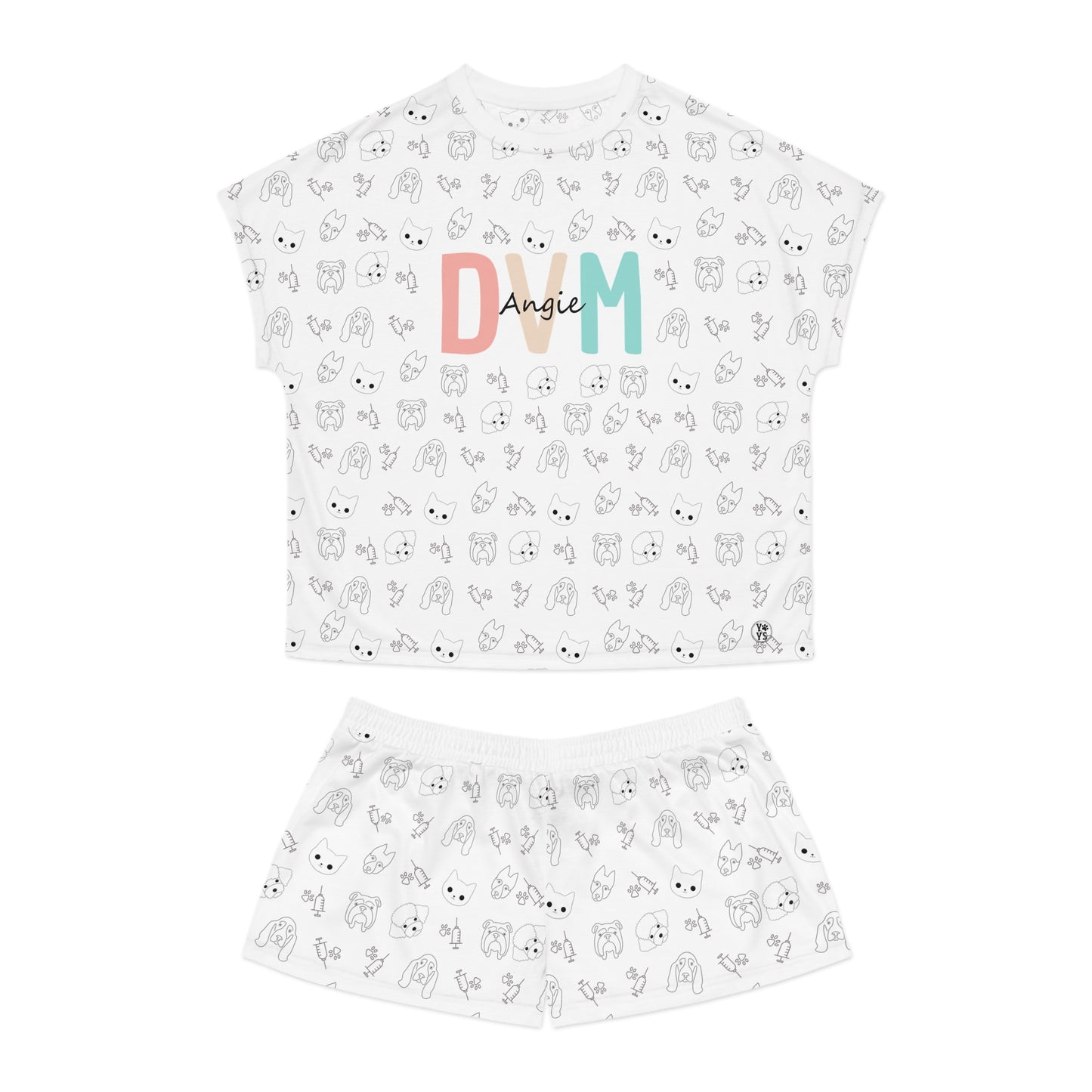 DVM Short Pajama Set for Veterinarian Pajamas