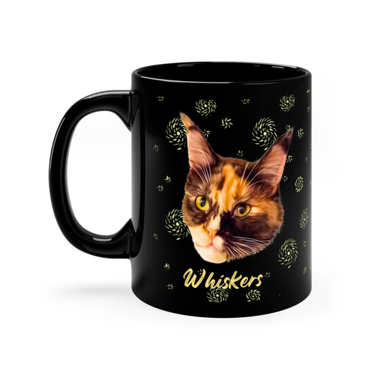 Starry Night Personalized Custom Pet  Black Coffee Mug